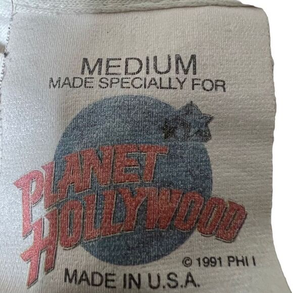 VTG 1991 Planet Hollywood USA T Shirt Medium - Picture 4 of 4